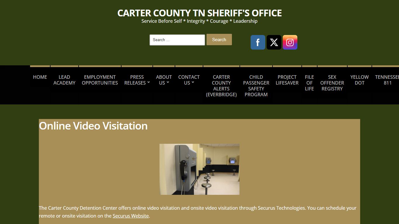 Online Video Visitation – Carter County TN Sheriff's Office